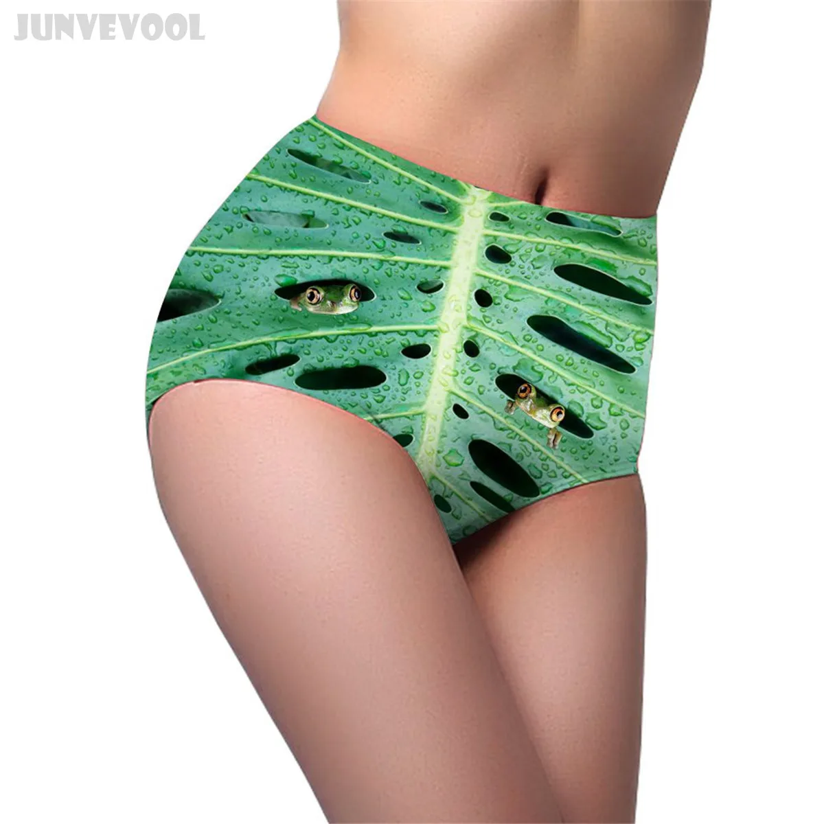 String High Waist Cute Animal Knickers Women Spandex High Cut 3D Lotus ...