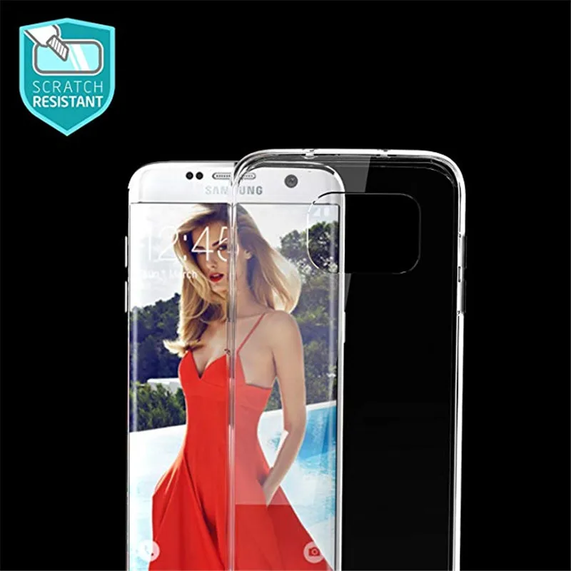 Мягкий прозрачный ТПУ силиконовый чехол для Samsung Galaxy S7 Edge G9350 G935A/P/T задняя крышка
