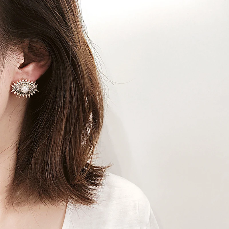 Jewelry New Brand Design Gold Color Pearl Stud Earrings For Women 2017 New Accessories Wholesale (2)