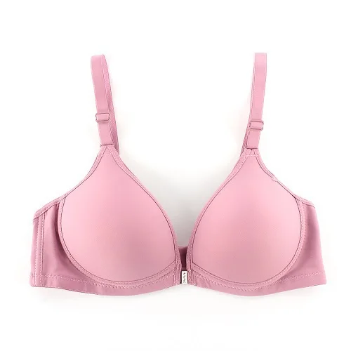 

2018 Sexy Women Front Closure Wireless Wire Free Seamless Bra Racer Back Push Up Solid Bras