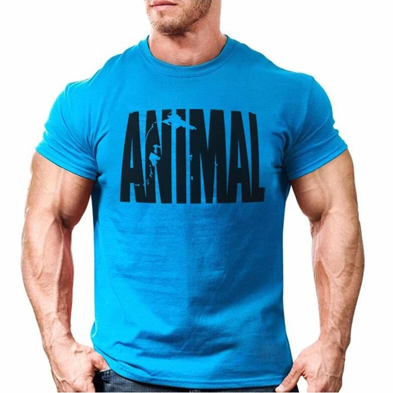 

Devin Du Fitness Mens Animal Iconic T Shirt Bodybuilding Short Sleeve Tops Crew Neck Gyms Musclefitting Tee XS-XXL