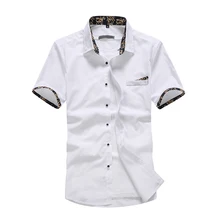 Гавайская рубашка короткий рукав мужские рубашки воротник печати рубашки мужские повседневные приталенные рубашки Платье 4XL 0880