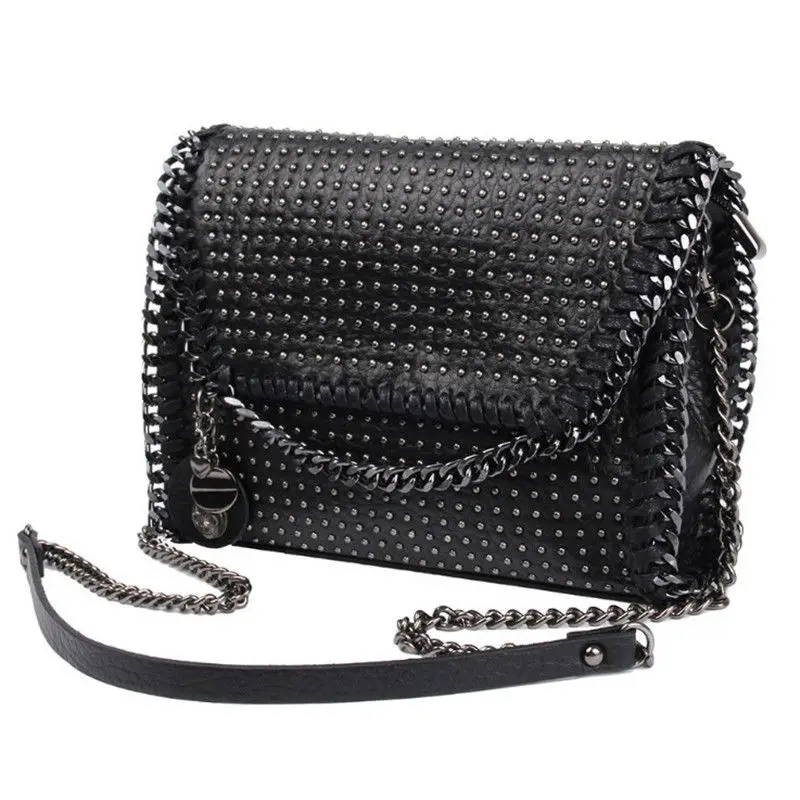 Fashion Women Messenger Bag Rivet Clutch Pack Female Shoulder Bag PU
