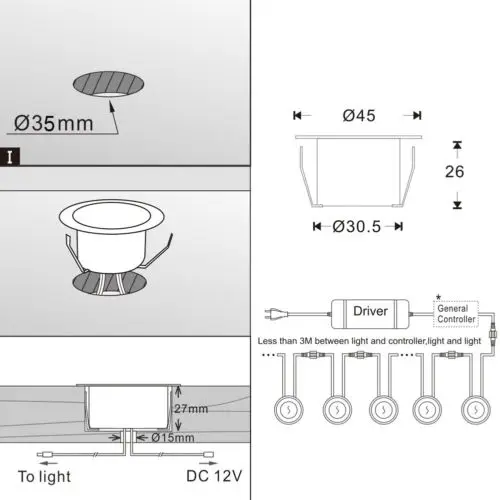 30X 5Pin RGBWW 31/45/61 мм 12V IP67 терраса светодиодный лестницы палубы софит Step Up комплект WI-FI Bluetooth сетки контроллер светодиодный Таймер диммер контроллер