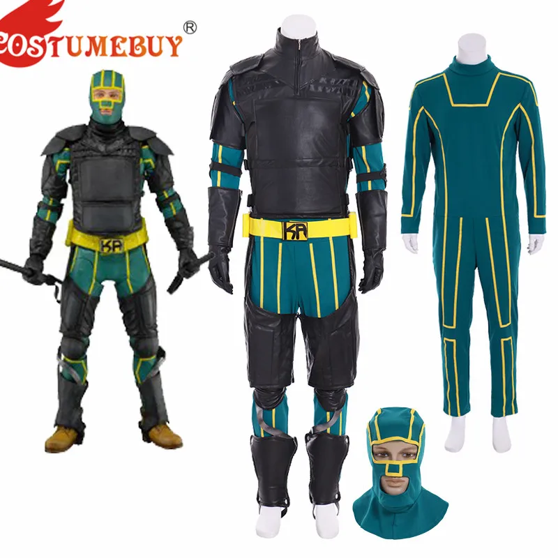 CostumeBuy Kick Ass Косплей Костюм Kick-Ass Dave Lizewski Косплей комбинезон Хэллоуин вечерние полный комплект одежды на заказ