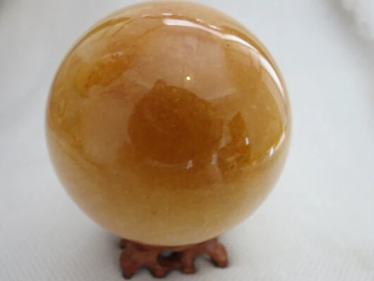 

A 515natural golde topaz quartz crystal ball stand (0601)