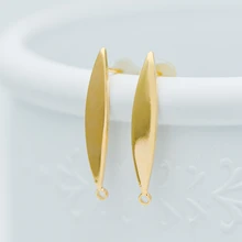 10 шт. золотые гвоздики для ушей 24x4 мм, золотистая латунь, сережки-гвоздики компоненты(GB-631