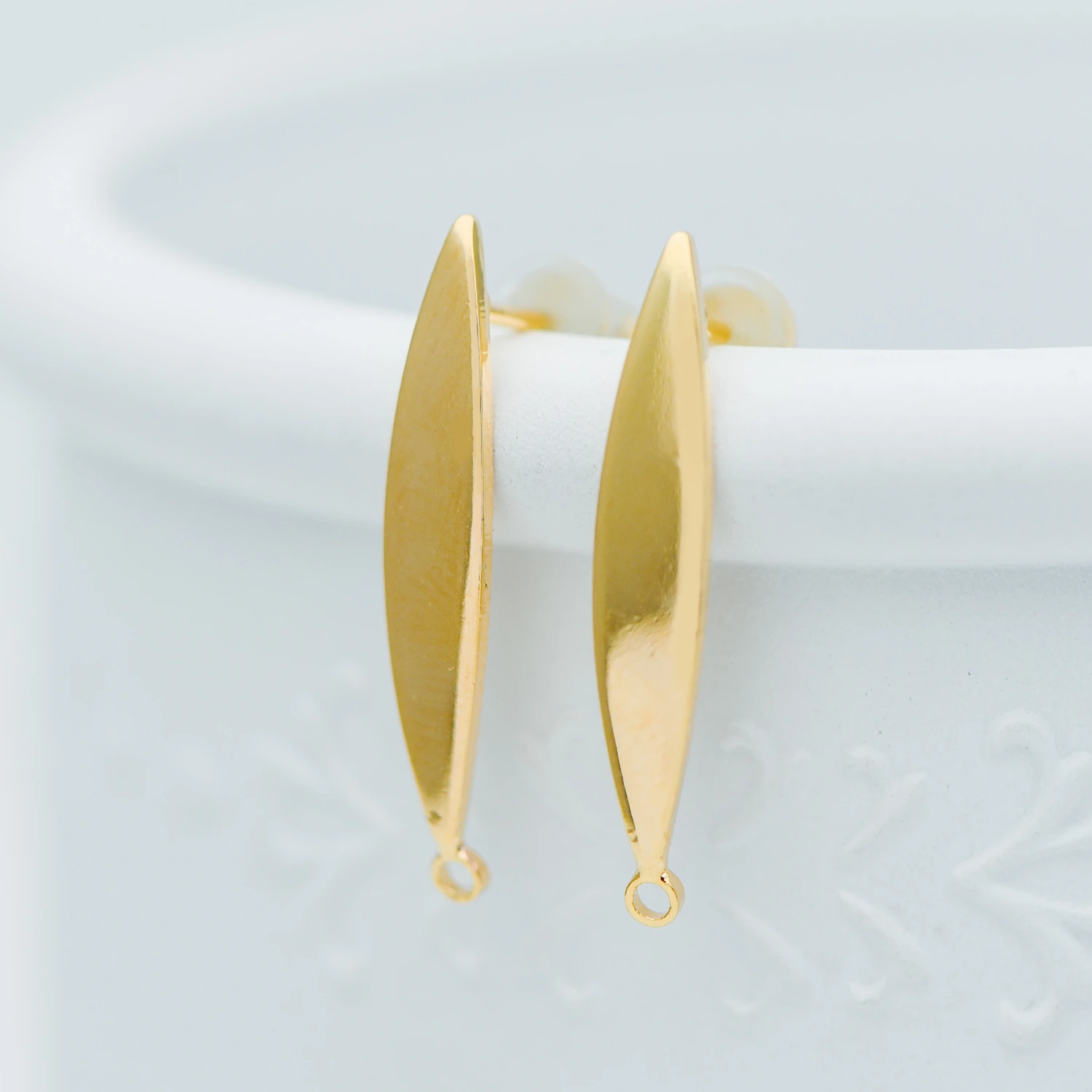 10pcs Gold Bar Ear Posts 24x4mm Tone Brass Stud Earring Components (GB-631) | Украшения и аксессуары
