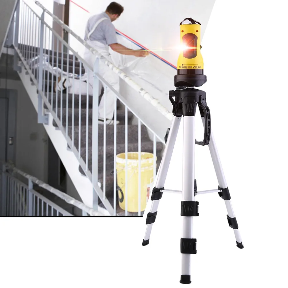 

Ship from DE 360 degree Self-Leveling Cross Laser Level Automatic Red 2 Line 1 Point Laser Marking Infrared Line Projector