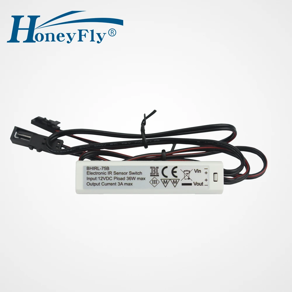 HoneyFly, новинка, 2 шт., ИК-датчик, переключатель, DC8-30V, 12 В/24 В, 3 А, инфракрасный датчик, переключатель, автоматическое включение-выключение, Светодиодная лента/шкаф, 5 см, CE