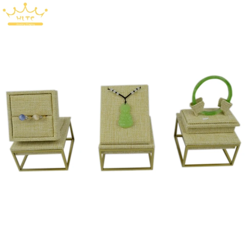 

2016 Newest Stainless Steel Metal Linen Material Display 15cm Shelf Jewelry Display Stand Bracelet Holder Jewelry Store Shelf