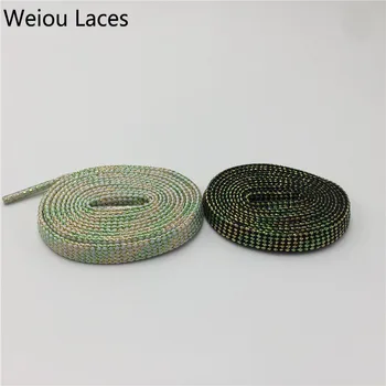 

(30Pairs/Lot)Weiou 7mm Flat Black White Light Green Glitter Shoelaces Running Metallic Sparkle Coloured Shiny Shoe Laces Strings