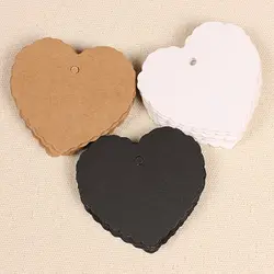 50 шт DIY клейкая лента в форме сердца, Подарочный Бумага Label ценники подвесные свадебные открытки