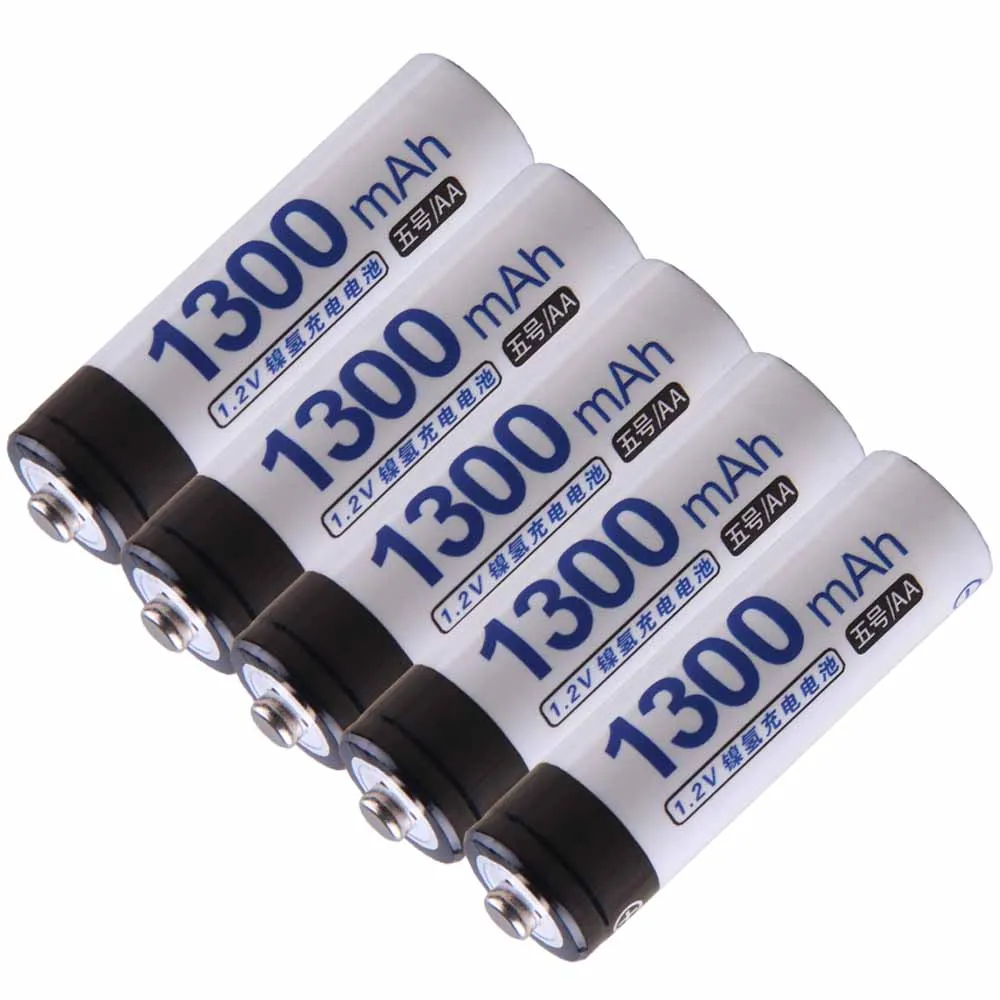 

Lowest price 5 piece AA battery 1.2v batteries rechargeable 1300mAh nimh battery for power tools akkumulator