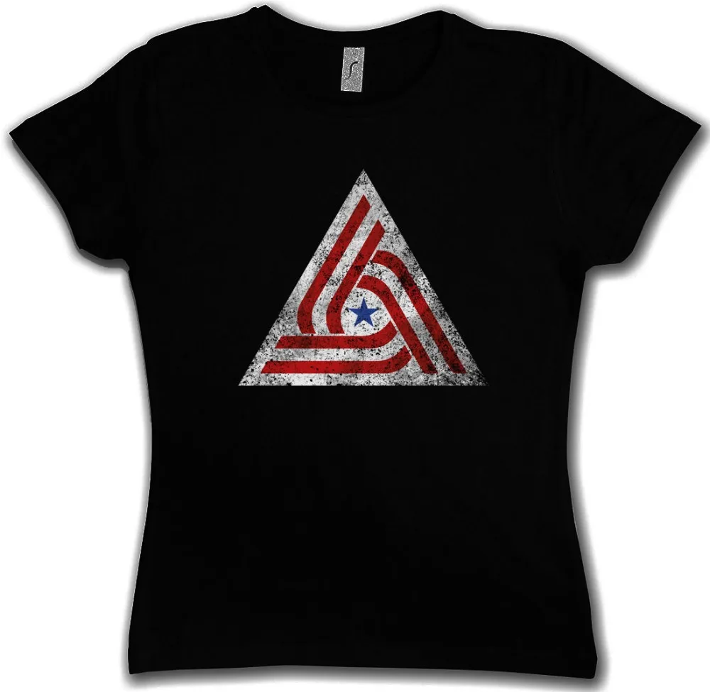 

ALIENS TRI CENTENNIAL FLAG PATCH WOMAN T-SHIRT - Weyland Ripley Yutani Alien