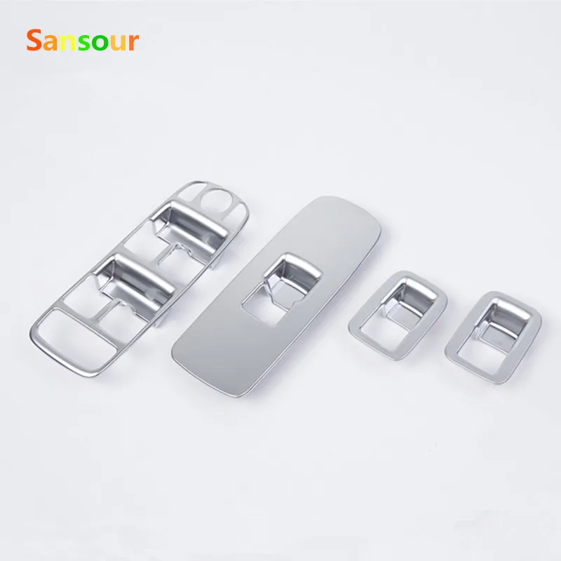 Sansour Window Switch Cover For Volvo XC60 S60 L V60 Chromium Window Button Panel Sticker 2014