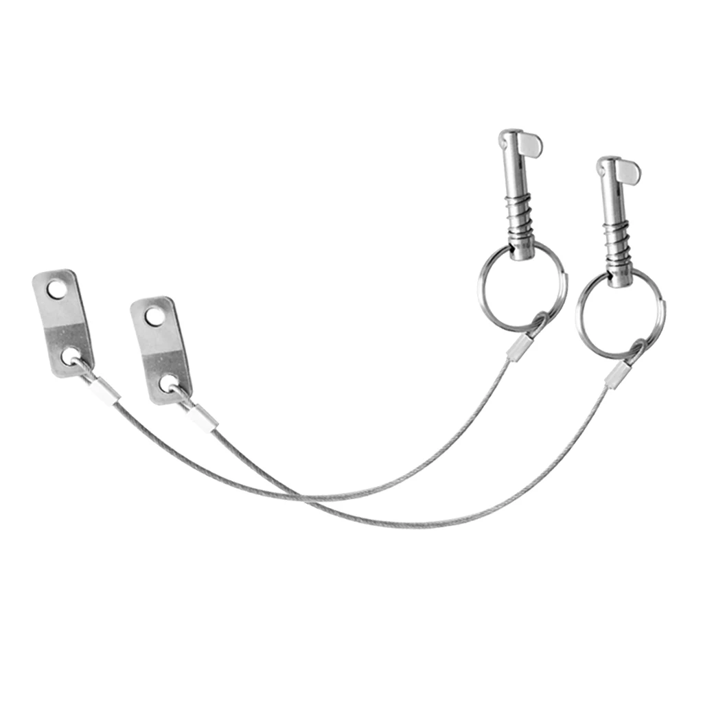 2 Pcs 316 Stainless Steel Boat Top Quick Release Ball Pin With Lanyard Marine Hardware Deck Hinge Replacement Accessories