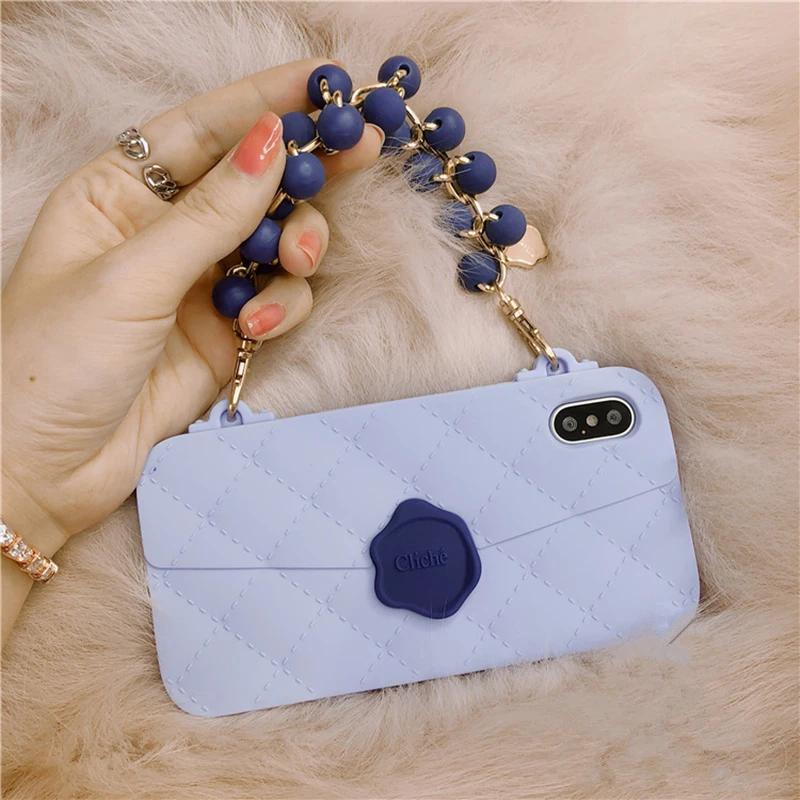 Aowziic Candies handbag shell 6S full package For iPhone X XS MAX XR cell phone shell 7 8plus case silica gel chain soft sleeve