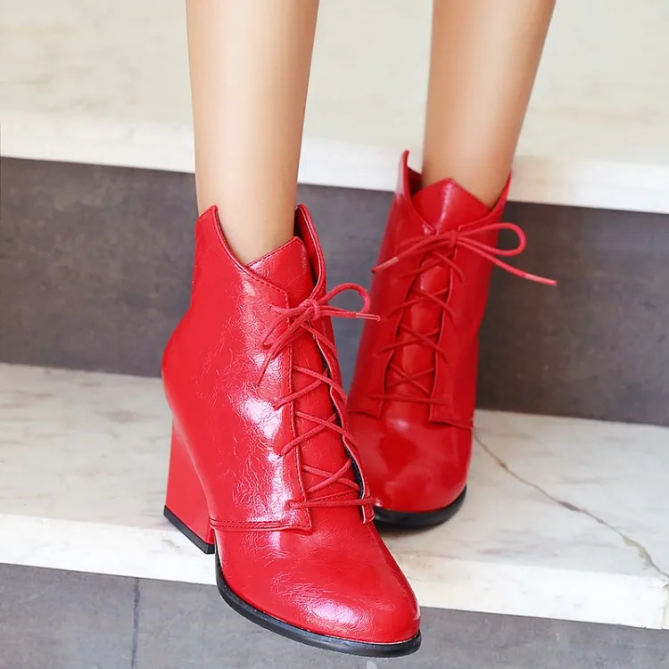 

Big Size 11 12 13 14 15 16 Round-headed thick-heeled high-heeled square-heeled short-barreled laced boots Martin boots