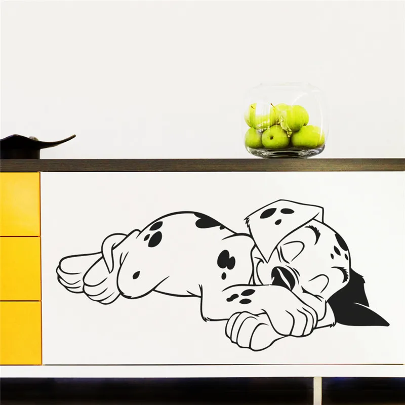 Lovely Sweet Dream Dalmatian Dogs Wall Stickers Pet Puppy Vinyl Wall Decals Mural Art Poster Children Nursery Bedroom Decoration