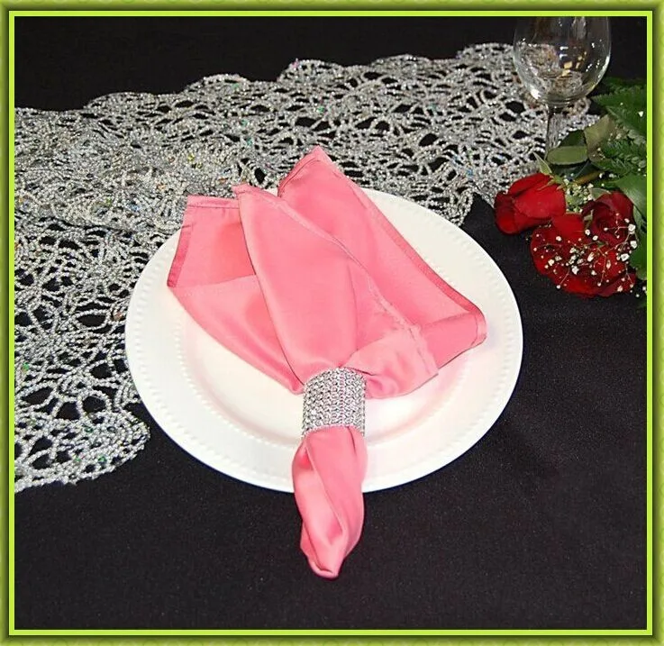 NEW DESIGN !! 100pcs banquet polyester colorful table napkin from china