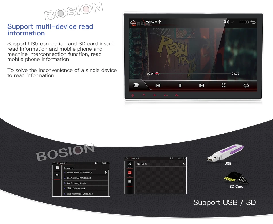 Clearance Bosion Android 9.0 Octa Core 10.1 inch Double 2 din Car GPS DVD Player with BT WIFI DAB+ radio Stereo 2din Car Radio Multimedia 4