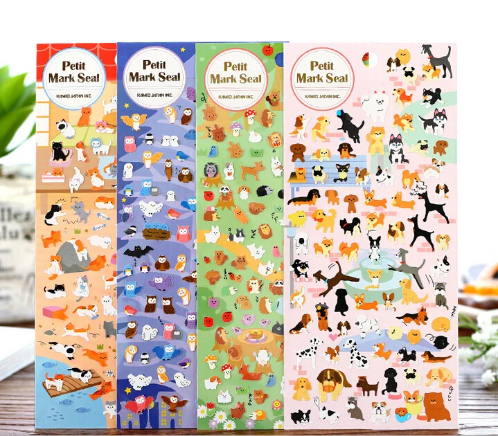 1Sheet New Cute Pet Animals Diary Sticker Scrapbook Decoration PVC