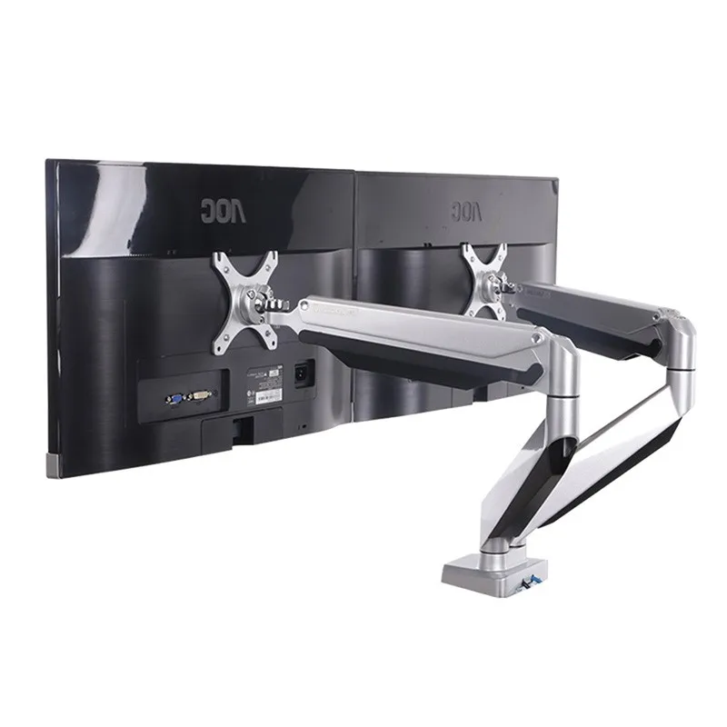 High-End Desktop Full Motion Dual LCD Monitor Holder Computer Rotation Mount Retractable Fit for 10