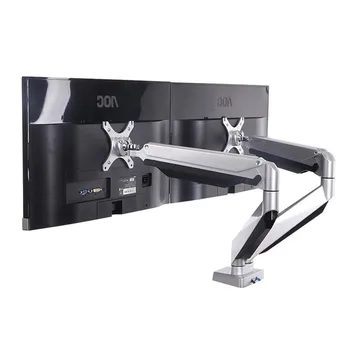 

High-End Desktop Full Motion Dual LCD Monitor Holder Computer Rotation Mount Retractable Fit for 10"~27" Max Support 9KG Weight