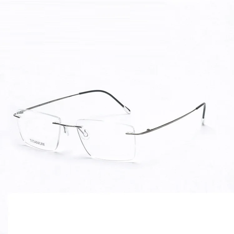 Cubojue титановые очки для мужчин и женщин без оправы для очков для мужчин близорукость диоптрий по рецепту легкие очки Складная оправа - Цвет оправы: shiny grey