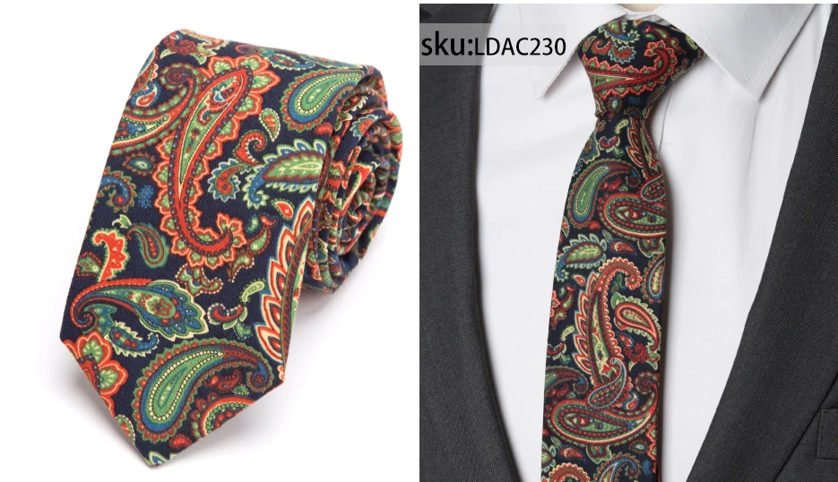 Мужской галстук хлопок галстук с растительным орнаментом 6 см модные Для мужчин свадебное платье для вечеринки принт Галстуки ho Для мужчин