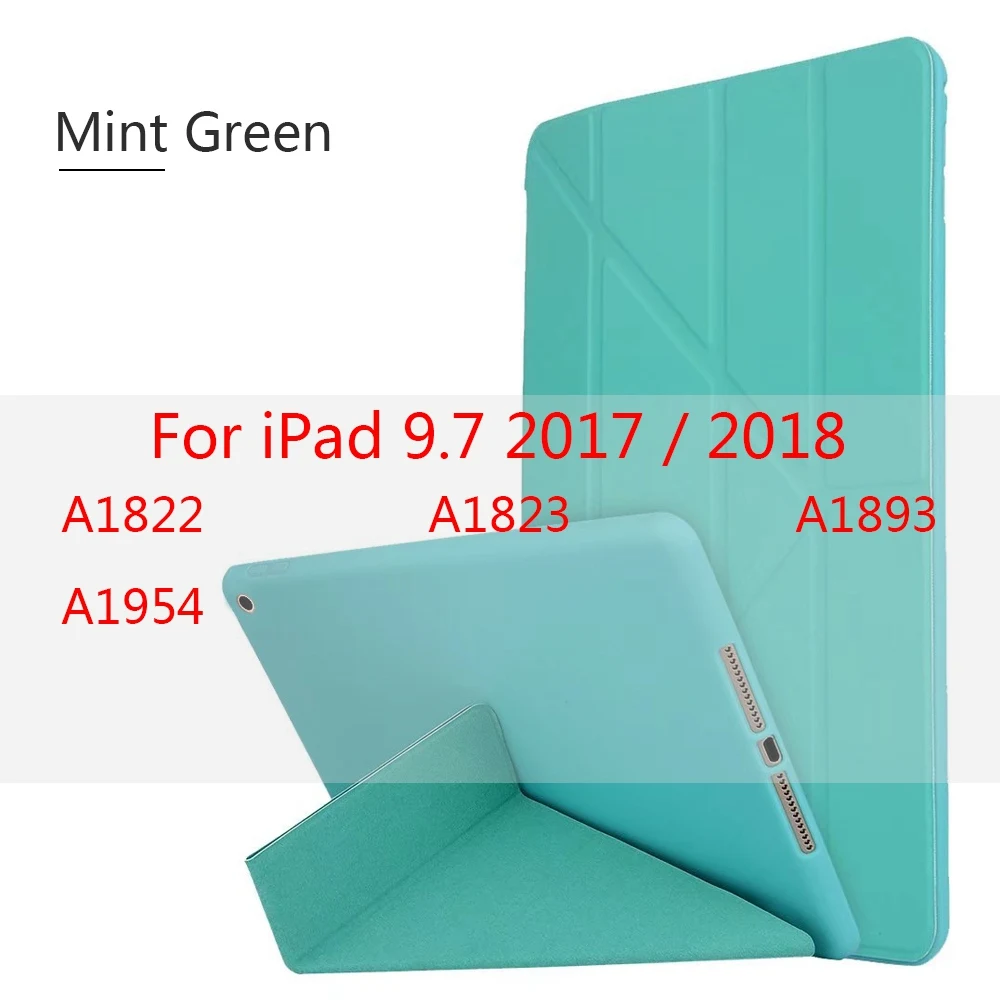 Для ipad чехол Роскошный чехол для ipad Air 2 1 5 6 чехол силиконовый Пробуждение Авто Режим сна кожаный для ipad 9,7 чехол s 6 - Цвет: Green 2017 2018 9.7