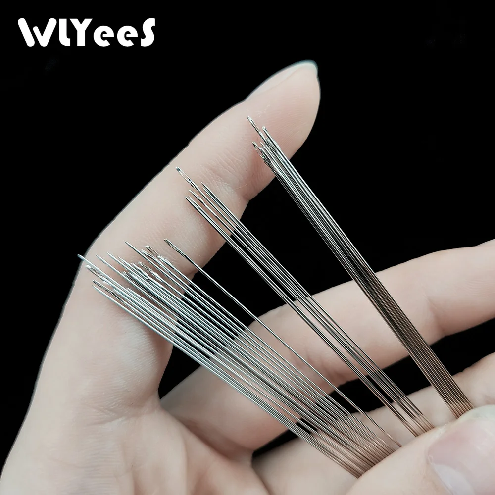 WLYeeS 30 шт. инструмент из нержавеющей стали игла для бисероплетения шнура резьбы