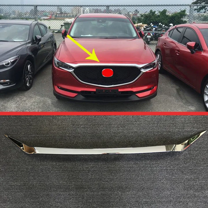 

ABS Chrome Front Grille Around Hood Trim For Mazda CX-5 CX5 2017 2018 2019