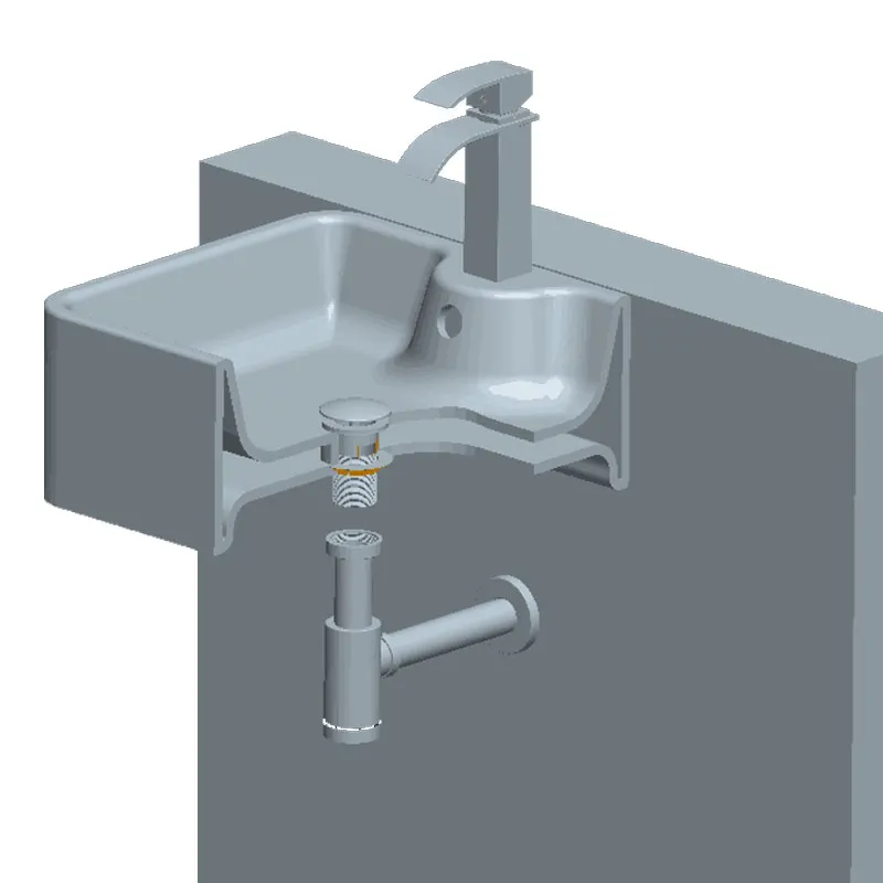 Bathroom Basin Bottle Trap Pop Up Drain Stopper with Overflow Sink Drain Kit Siphon Waste P-TRAP Chrome