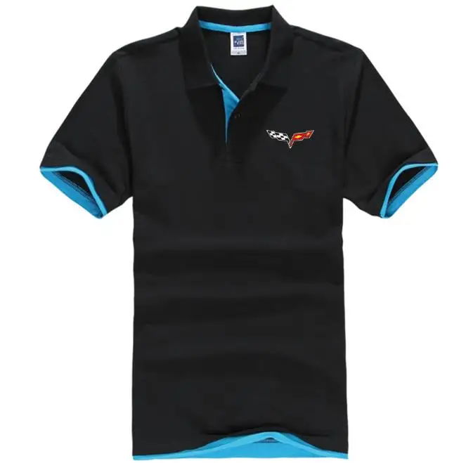 

2019 man woman summer high quality short sleeve Chevrolet Corvette polo shirt Double colours cotton Polo Shirts