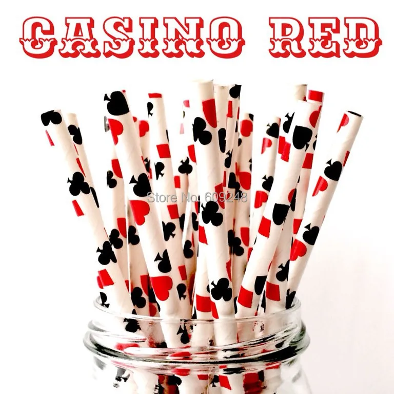 100pcs Mixed Colors Casino Red Playing Cards Drinking Paper Straws Cheapest Biodegradable font b Vintage b
