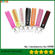 Резинка для ключей, Спортивная кружевная кожаная цепочка для ключей в елочку, Софтбол, быстрый шаг, бейсбольный стежок, брелок