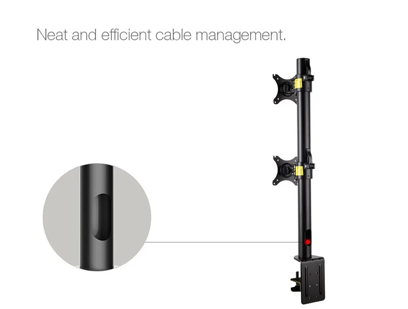Настольный двойной компьютер монитор крепление свободно стенд вертикальный массив для двух экранов подходит для 1"-30" Максимальная поддержка 10 кг на руку