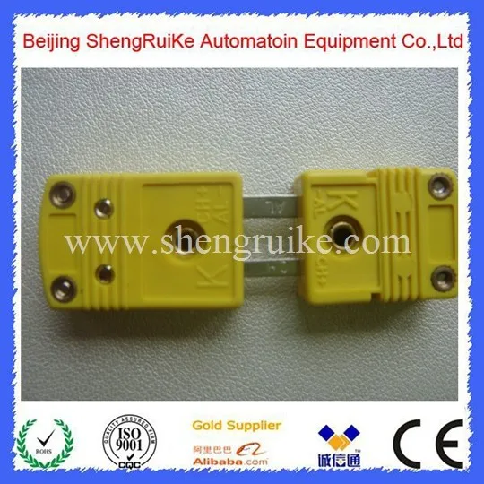 

Yellow Color Flat pin Male and Female Mini K Thermocouple Connector