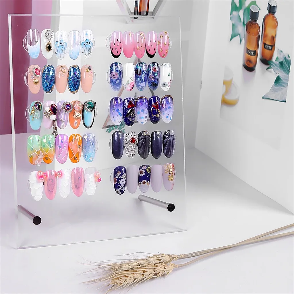 

Acrylic nail display nail color Card Display Transparent Stereo Detachable Display Board Detachable color card display board.
