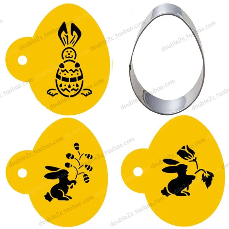

Easter Bunnies Egg Cake Stencils,Fondant Cookie Stencils and Cookie Cutter,4pcs/set,Egg Shape Metal Cookie Cutter,Cookie Tools