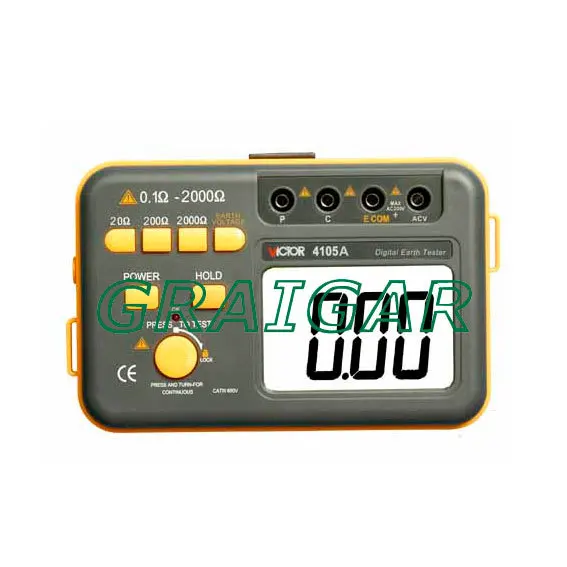 

100% Original New Generation Professional VICTOR 4105A Digital Earth Ground Resistance Tester 200V 0.1~2000 Ohm 2%