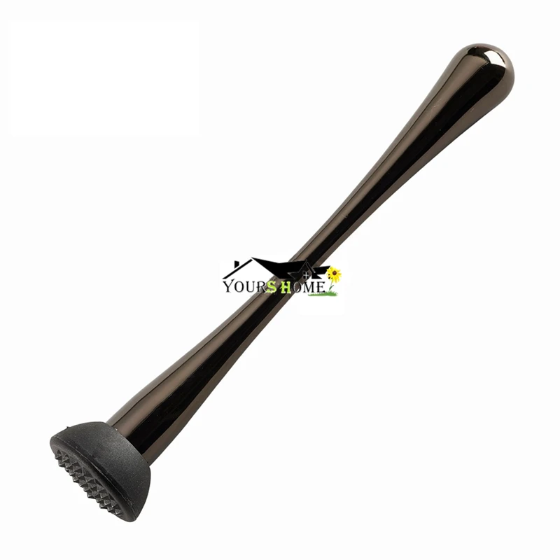 

22.5cm Black Cocktail Muddler Stainless Steel Bar Mixer Barware Mojito Cocktail DIY Drink Fruit Muddler Crushed Ice Barware