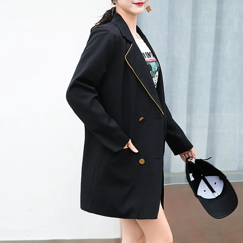 2019 Women Jacket and Blazer Embroidery Rivet Long sleeve Print Suit Double Breasted Office Ladies Blazers Outerwear Coat Female