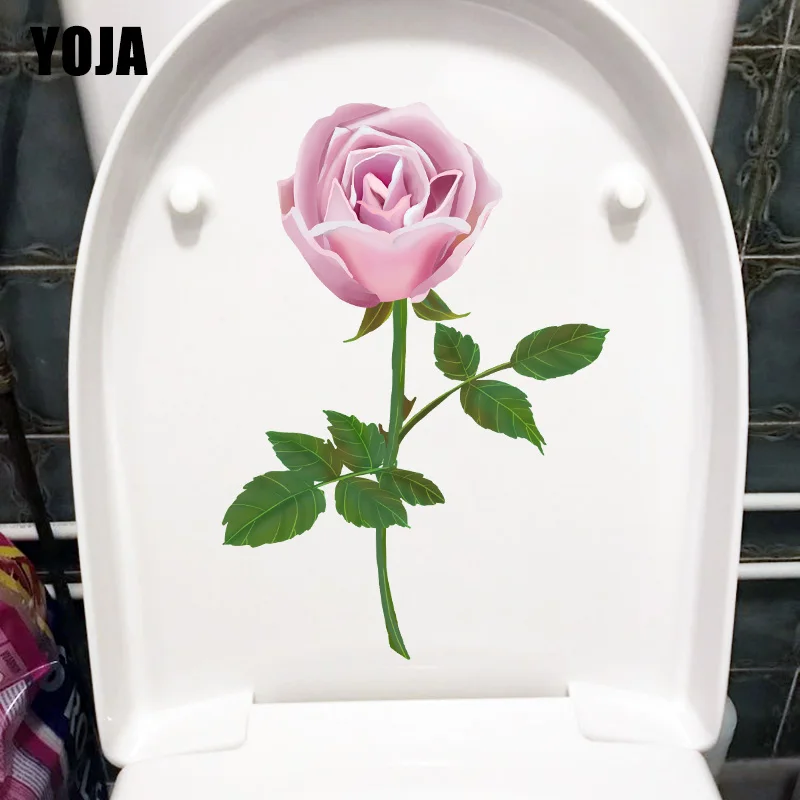YOJA 16.5X23.5CM изящная розовая роза для дома спальни настенная наклейка модный туалет
