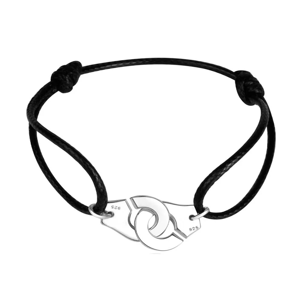 Goedkoop Armband Menotte Frankrijk Parijs Sieraden 925 Sterling Zilver Handboeien Armband Voor Vrouwen Met Touw 925 Zilveren Hanger Touw Bangle