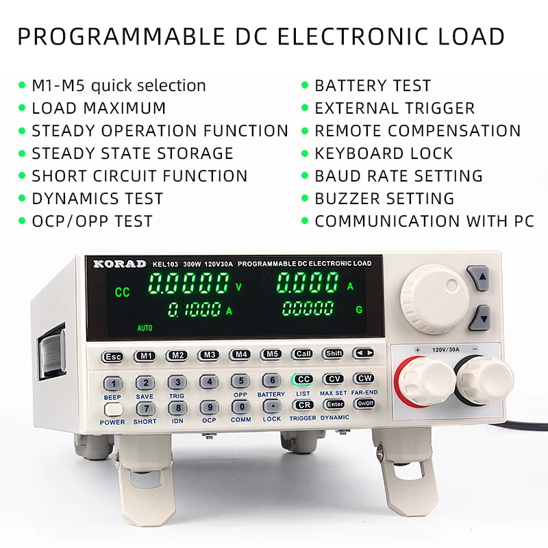 

Digital Control DC Electronic Programming Load 150W Professional electrical Battery Tester 120V 30A RS232 USB Capacity Tester