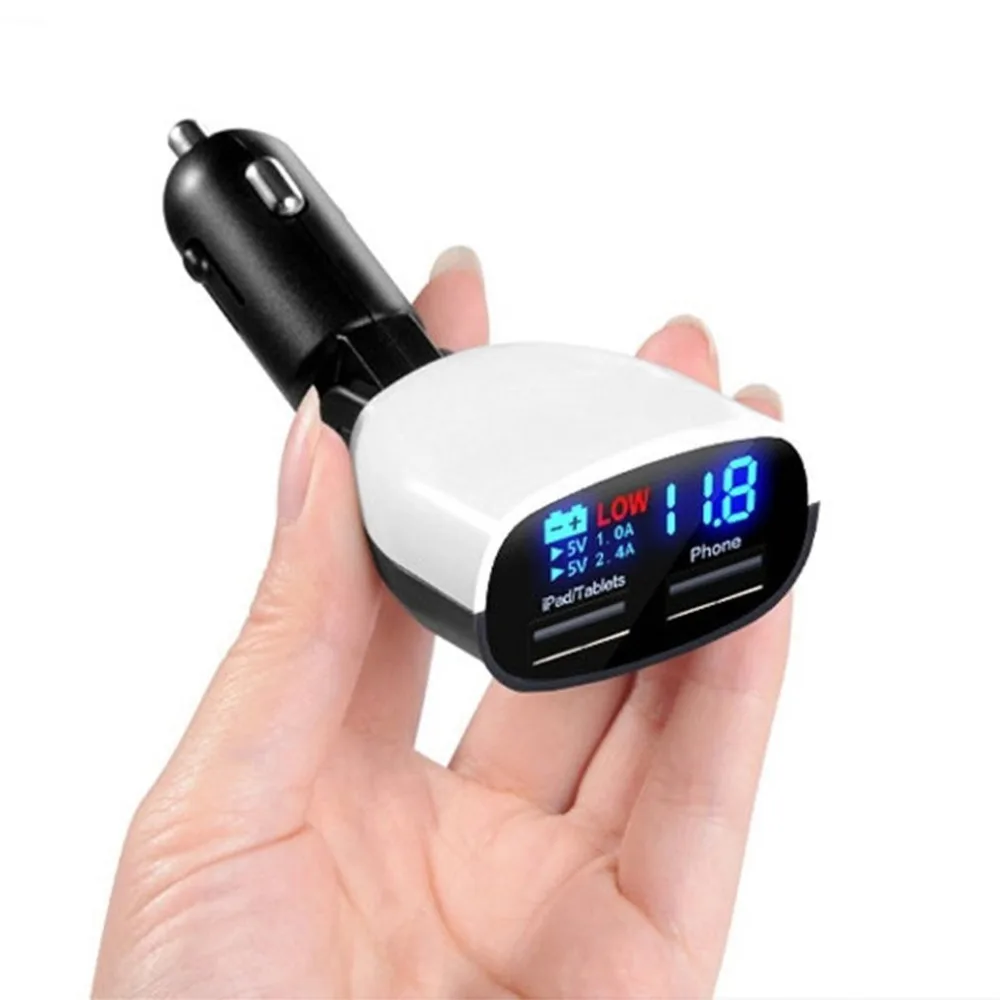 

Universal Car Charger Adapter Monitor LED Voltage Current Digital Display 3.4A Dual USB Charge Port DC 5V For Mobile Phone