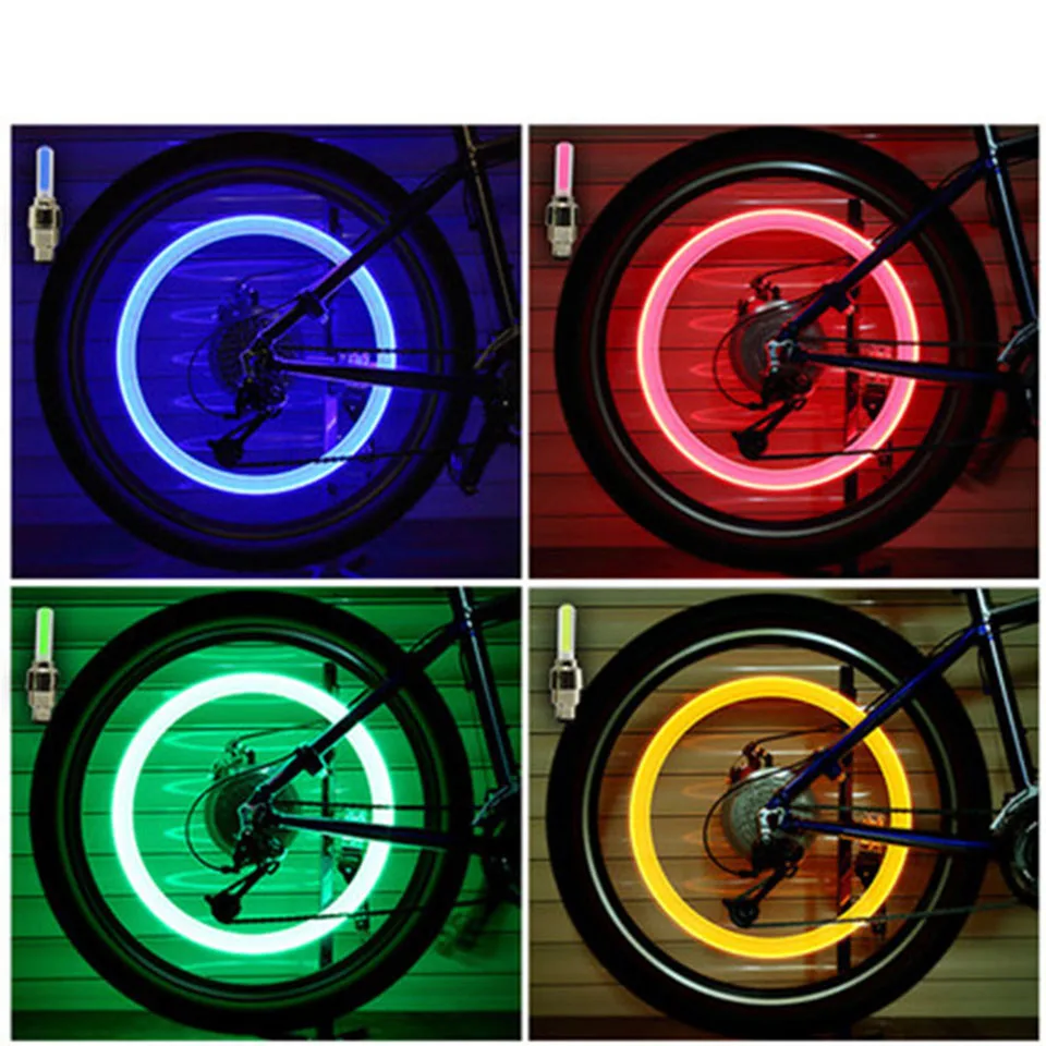 Sale 2PCS/Lot Bicycle Light Colorful LED Bike light with battery mountain road bike bicycle lights Wheel Valve Caps Spokes lights 4 Sale 2PCS/Lot Bicycle Light Colorful LED Bike light with battery mountain road bike bicycle lights Wheel Valve Caps Spokes lights 4